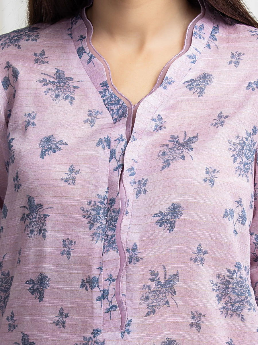 edenrobe Merak Printed Zari Lawn Unstitched 3Pc Suit EWU6M6-067