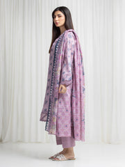 edenrobe Merak Printed Zari Lawn Unstitched 3Pc Suit EWU6M6-067