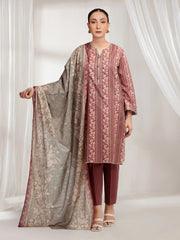 edenrobe Merak Printed Zari Lawn Unstitched 3Pc Suit EWU6M6-068