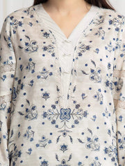 edenrobe Merak Printed Zari Lawn Unstitched 3Pc Suit EWU6M6-069