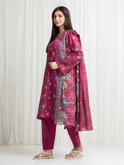edenrobe Merak Printed Zari Lawn Unstitched 3Pc Suit EWU6M6-071