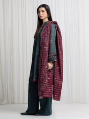 edenrobe Merak Printed Zari Lawn Unstitched 3Pc Suit EWU6M6-072