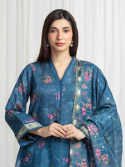 edenrobe Merak Printed Zari Lawn Unstitched 3Pc Suit EWU6M6-073