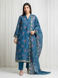 edenrobe Merak Printed Zari Lawn Unstitched 3Pc Suit EWU6M6-073