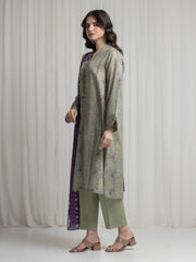 edenrobe Merak Printed Zari Lawn Unstitched 3Pc Suit EWU6M6-074