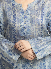 edenrobe Merak Printed Zari Lawn Unstitched 3Pc Suit EWU6M6-075