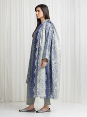 edenrobe Merak Printed Zari Lawn Unstitched 3Pc Suit EWU6M6-075
