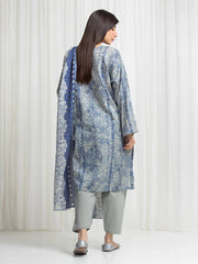 edenrobe Merak Printed Zari Lawn Unstitched 3Pc Suit EWU6M6-075