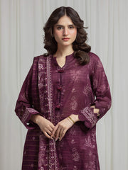 edenrobe Merak Printed Zari Lawn Unstitched 3Pc Suit EWU6M6-076
