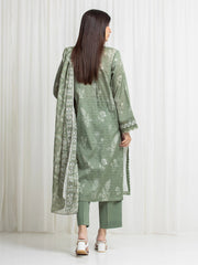 edenrobe Merak Printed Zari Lawn Unstitched 3Pc Suit EWU6M6-077