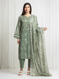 edenrobe Merak Printed Zari Lawn Unstitched 3Pc Suit EWU6M6-077