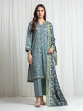 edenrobe Merak Printed Zari Lawn Unstitched 3Pc Suit EWU6M6-079