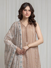 edenrobe Merak Printed Zari Lawn Unstitched 3Pc Suit EWU6M6-080