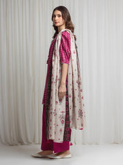 edenrobe Merak Printed Zari Lawn Unstitched 3Pc Suit EWU6M6-081