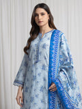 edenrobe Merak Printed Zari Lawn Unstitched 3Pc Suit EWU6M6-083