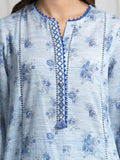 edenrobe Merak Printed Zari Lawn Unstitched 3Pc Suit EWU6M6-083