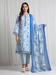 edenrobe Merak Printed Zari Lawn Unstitched 3Pc Suit EWU6M6-083