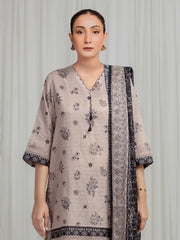 edenrobe Merak Printed Zari Lawn Unstitched 3Pc Suit EWU6M6-084