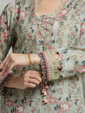 edenrobe Merak Printed Zari Lawn Unstitched 3Pc Suit EWU6M6-085