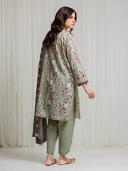 edenrobe Merak Printed Zari Lawn Unstitched 3Pc Suit EWU6M6-085