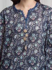 edenrobe Merak Printed Zari Lawn Unstitched 3Pc Suit EWU6M6-087