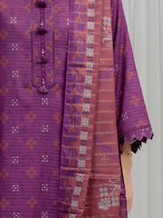 edenrobe Merak Printed Zari Lawn Unstitched 3Pc Suit EWU6M6-089