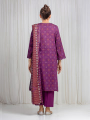 edenrobe Merak Printed Zari Lawn Unstitched 3Pc Suit EWU6M6-089