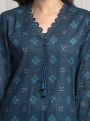 edenrobe Merak Printed Zari Lawn Unstitched 3Pc Suit EWU6M6-090