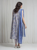 edenrobe Merak Printed Zari Lawn Unstitched 3Pc Suit EWU6M6-091