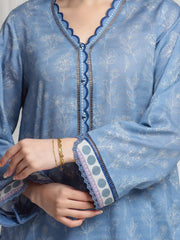 edenrobe Merak Printed Zari Lawn Unstitched 3Pc Suit EWU6M6-092