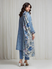 edenrobe Merak Printed Zari Lawn Unstitched 3Pc Suit EWU6M6-092