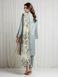 edenrobe Merak Printed Zari Lawn Unstitched 3Pc Suit EWU6M6-093