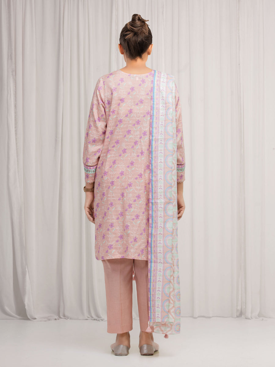 edenrobe Merak Printed Zari Lawn Unstitched 3Pc Suit EWU6M6-094