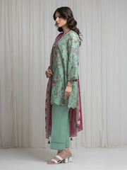 edenrobe Merak Printed Zari Lawn Unstitched 3Pc Suit EWU6M6-096