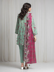 edenrobe Merak Printed Zari Lawn Unstitched 3Pc Suit EWU6M6-096