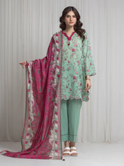 edenrobe Merak Printed Zari Lawn Unstitched 3Pc Suit EWU6M6-096