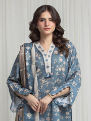 edenrobe Merak Printed Zari Lawn Unstitched 3Pc Suit EWU6M6-099