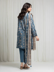 edenrobe Merak Printed Zari Lawn Unstitched 3Pc Suit EWU6M6-099