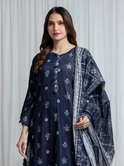 edenrobe Merak Printed Zari Lawn Unstitched 3Pc Suit EWU6M6-100