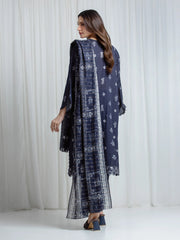 edenrobe Merak Printed Zari Lawn Unstitched 3Pc Suit EWU6M6-100