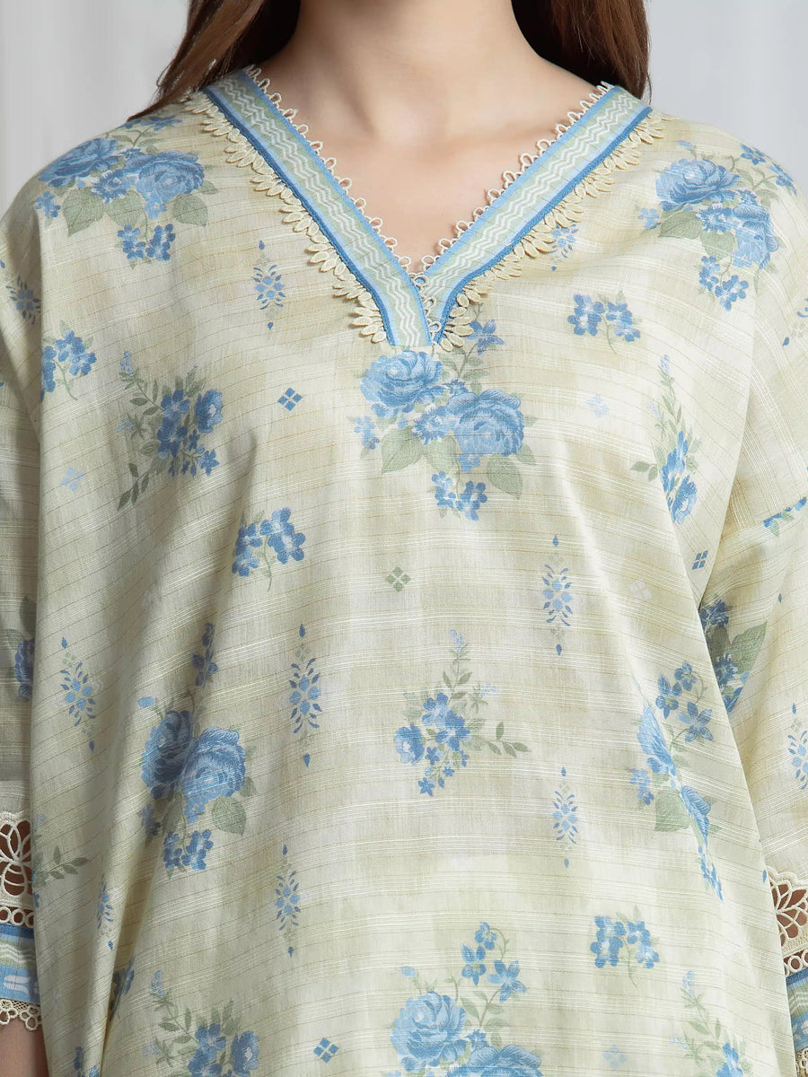 edenrobe Merak Printed Zari Lawn Unstitched 3Pc Suit EWU6M6-103