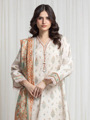 edenrobe Merak Printed Zari Lawn Unstitched 3Pc Suit EWU6M6-105