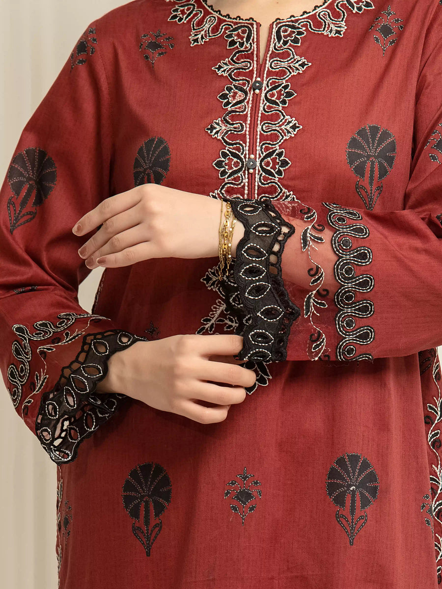 edenrobe Premium Festive Unstitched Lawn 3Pc Suit EWU6V1-33001