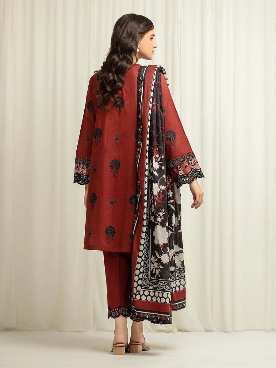 edenrobe Premium Festive Unstitched Lawn 3Pc Suit EWU6V1-33001