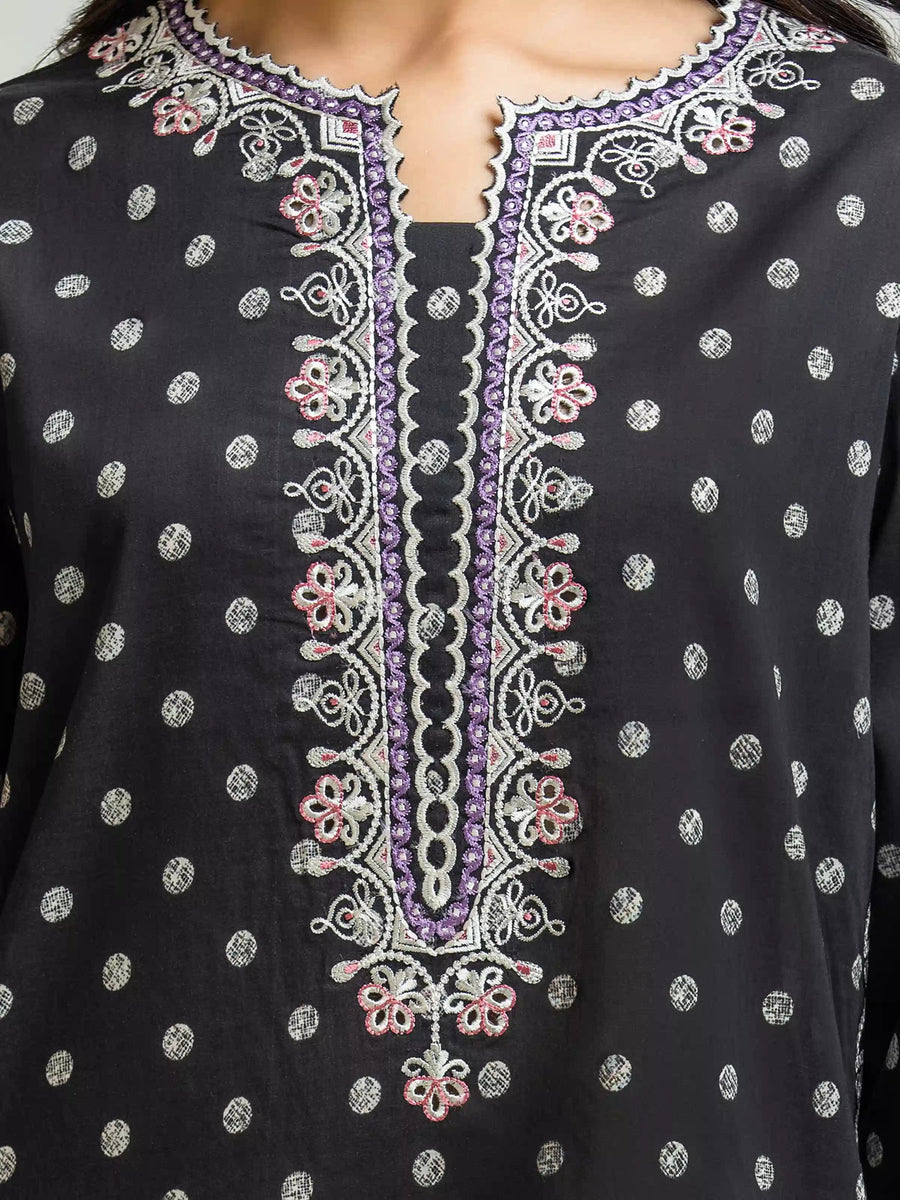 edenrobe Premium Embroidered Lawn Unstitched 3Pc Suit EWU6V1-33002