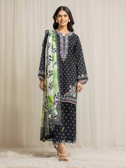 edenrobe Premium Embroidered Lawn Unstitched 3Pc Suit EWU6V1-33002