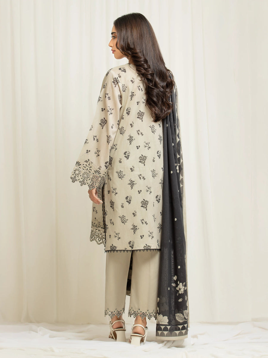 edenrobe Premium Festive Unstitched Lawn 3Pc Suit EWU6V1-33003