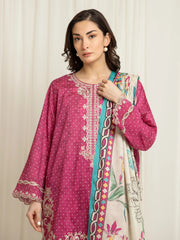 edenrobe Premium Festive Unstitched Lawn 3Pc Suit EWU6V1-33005