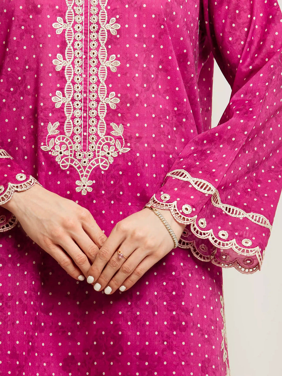 edenrobe Premium Festive Unstitched Lawn 3Pc Suit EWU6V1-33005