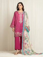 edenrobe Premium Festive Unstitched Lawn 3Pc Suit EWU6V1-33005